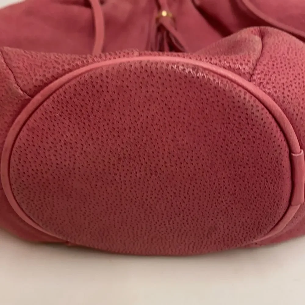 Vintage Valley Girl Pink Leather Clam Shell Crossbdy Bag A27‎